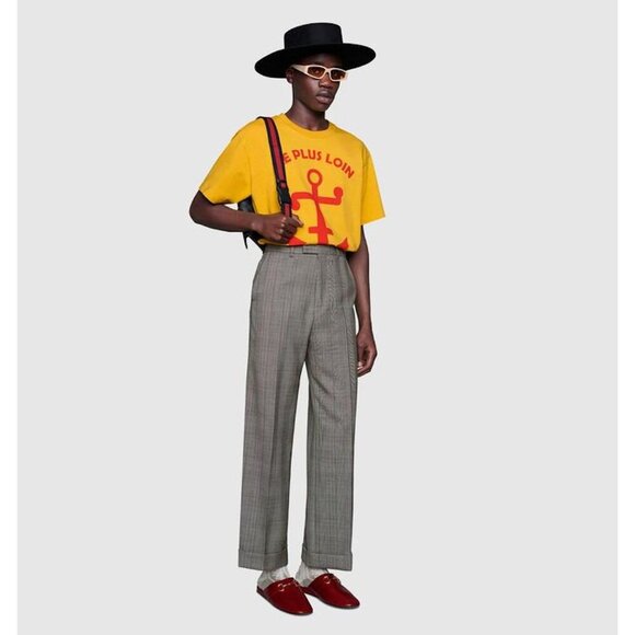 NWT Gucci anchor print oversized T-shirt In Yellow Size M - Picture 2 of 14